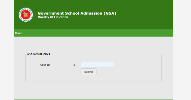 GSA Result 2022 | Government School Admission (GSA) Result 2022