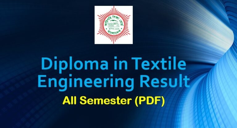 BTEB Diploma in Textile Engineering Result 2022 PDF Download